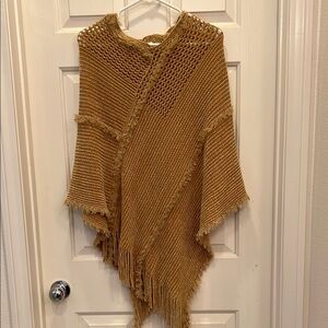 Stylish Tan Knit Poncho